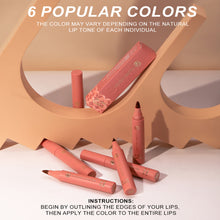 Load image into Gallery viewer, 6 Colors Matte Velvet Nude Lip Dye Pen Lip Gloss Waterproof Non-fading Long-lasting Lip Glaze Lip Makeup Cosmetics