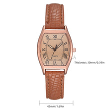 Load image into Gallery viewer, Classic Oval Creative Wine Barrel Shaped Watch Simple Retro Quartz Watch Imitation Leather Watchband Casual Wristwatch for Women