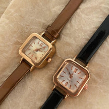 Load image into Gallery viewer, Simple Fashionable Quartz Watch Alloy Square Dial Imitation Leather Thin Watchband Versatile Casual Wristwatch for Women
