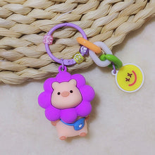 Load image into Gallery viewer, Cartoon Sunflower Little Pig Creative Keychain Pendant Keyrings Women Handbags Backpack Kids Girls Birthday Party Gifts