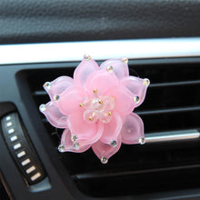 Load image into Gallery viewer, Car Air Freshener Beautiful Crystal Lotus Flower Perfume Decoration Clip Air Refresher Fragrance