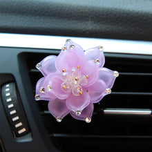 Load image into Gallery viewer, Car Air Freshener Beautiful Crystal Lotus Flower Perfume Decoration Clip Air Refresher Fragrance