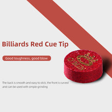 Load image into Gallery viewer, 1PC 10MM Red Pool Cue Tip Professional Single Layer Snooker Cue Tip Neutral Hardness Billiard Supplies Accessories