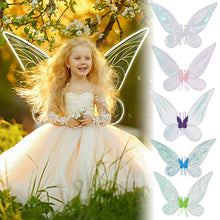 Load image into Gallery viewer, Colorful Butterfly Wings Children's Festival Party Performance Prop Angel Elf Wings Set Girl Holiday Photography Daily Photo Props