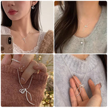 Load image into Gallery viewer, Minimalist Bow Necklace Female Fashion Niche Design Snake Bone Chain Female Birthday Gift Necklace Accessories