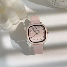 Load image into Gallery viewer, Small Dial Solid Color Square Dial Watch for Women Elegant Silicone Strap Watch Fashionable Campus Creative Style Watch