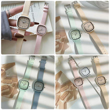 Load image into Gallery viewer, Small Dial Solid Color Square Dial Watch for Women Elegant Silicone Strap Watch Fashionable Campus Creative Style Watch