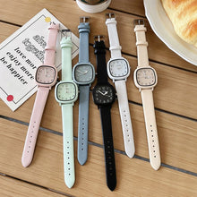 Load image into Gallery viewer, Small Dial Solid Color Square Dial Watch for Women Elegant Silicone Strap Watch Fashionable Campus Creative Style Watch