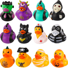 Load image into Gallery viewer, 2-inch Halloween Little Yellow Duck 24 Mixed Car Desktop Ornament Ghost Festival Pumpkin Ghost Shaped Duck Toy