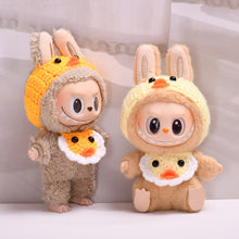 Load image into Gallery viewer, Mini Plush Doll's Clothes Outfit Accessories For 17cm Labubu Dolls Handmade Yellow Duck Bib Clothing Gift