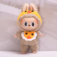 Load image into Gallery viewer, Mini Plush Doll's Clothes Outfit Accessories For 17cm Labubu Dolls Handmade Yellow Duck Bib Clothing Gift