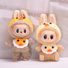 Load image into Gallery viewer, Mini Plush Doll's Clothes Outfit Accessories For 17cm Labubu Dolls Handmade Yellow Duck Bib Clothing Gift