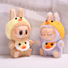 Load image into Gallery viewer, Mini Plush Doll's Clothes Outfit Accessories For 17cm Labubu Dolls Handmade Yellow Duck Bib Clothing Gift