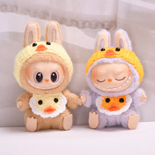 Load image into Gallery viewer, Mini Plush Doll's Clothes Outfit Accessories For 17cm Labubu Dolls Handmade Yellow Duck Bib Clothing Gift