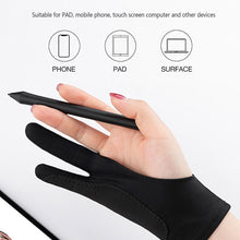Load image into Gallery viewer, Drawing Glove Palm Rejection Two Finger Gloves for Apple IPad Capacitive Tablet Screen Artist Right/Left Hand Graphic Tablet