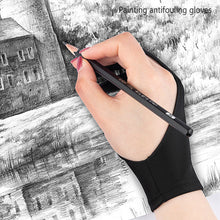 Load image into Gallery viewer, Drawing Glove Palm Rejection Two Finger Gloves for Apple IPad Capacitive Tablet Screen Artist Right/Left Hand Graphic Tablet