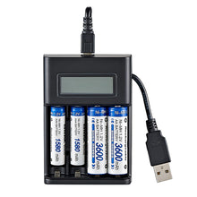 Load image into Gallery viewer, LCD Display AA / AAA Battery USB Charger 4 Slots For NI-MH /NI-CD AA AAA 1.2V Rechargeable Battery Indicator Battery Charger