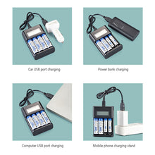 Load image into Gallery viewer, LCD Display AA / AAA Battery USB Charger 4 Slots For NI-MH /NI-CD AA AAA 1.2V Rechargeable Battery Indicator Battery Charger