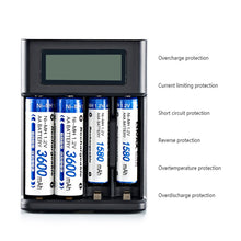 Load image into Gallery viewer, LCD Display AA / AAA Battery USB Charger 4 Slots For NI-MH /NI-CD AA AAA 1.2V Rechargeable Battery Indicator Battery Charger