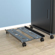 Load image into Gallery viewer, Adjustable Mobile CPU Stand Ventilated Computer Tower Stand PC Tower Stand with 4 Caster Wheels Fits Most PC Under Desk Holder