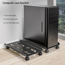 Load image into Gallery viewer, Adjustable Mobile CPU Stand Ventilated Computer Tower Stand PC Tower Stand with 4 Caster Wheels Fits Most PC Under Desk Holder