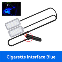 Load image into Gallery viewer, 2Pcs/Set 12V/5V USB LED Car Interior Atmosphere Backlight Ambient Mood Foot Light With Cigarette USB Lighter Decorative Lamp Auto Accessories