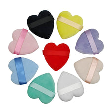 Load image into Gallery viewer, Flocking Heart-shaped Dry Powder Puff Delicate Soft Make-up Sponge Puff Cosmetics Tool Make Up Accessories
