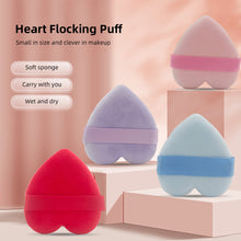 Load image into Gallery viewer, Flocking Heart-shaped Dry Powder Puff Delicate Soft Make-up Sponge Puff Cosmetics Tool Make Up Accessories