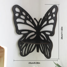 Load image into Gallery viewer, Wooden Butterfly Hollow Crystal Storage Shelf Simple Home Wall Decoration Lotus Corner Home Decoration Bracket Shelf