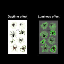 Load image into Gallery viewer, Halloween Spider Web Glow-in-the-dark Face Tattoo Stickers Waterproof Tattoo Sticker Festivals Tattoo Stickers