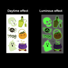 Load image into Gallery viewer, Halloween Spider Web Glow-in-the-dark Face Tattoo Stickers Waterproof Tattoo Sticker Festivals Tattoo Stickers