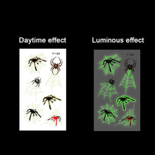 Load image into Gallery viewer, Halloween Spider Web Glow-in-the-dark Face Tattoo Stickers Waterproof Tattoo Sticker Festivals Tattoo Stickers