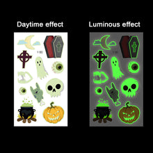 Load image into Gallery viewer, Halloween Spider Web Glow-in-the-dark Face Tattoo Stickers Waterproof Tattoo Sticker Festivals Tattoo Stickers