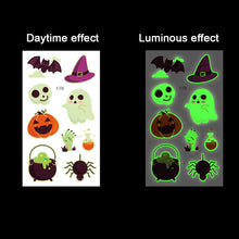 Load image into Gallery viewer, Halloween Spider Web Glow-in-the-dark Face Tattoo Stickers Waterproof Tattoo Sticker Festivals Tattoo Stickers