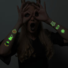 Load image into Gallery viewer, Halloween Spider Web Glow-in-the-dark Face Tattoo Stickers Waterproof Tattoo Sticker Festivals Tattoo Stickers