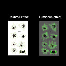 Load image into Gallery viewer, Halloween Spider Web Glow-in-the-dark Face Tattoo Stickers Waterproof Tattoo Sticker Festivals Tattoo Stickers