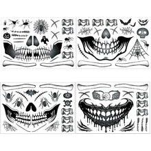 Load image into Gallery viewer, Halloween Funny Skull Scar Tattoo Stickers Masquerade Scar Scary Waterproof Sweatproof Face Tattoo Stickers