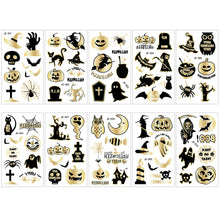 Load image into Gallery viewer, Halloween Black Ironing Powder Tattoo Stickers Cartoon Glitter Holiday Party Face Stickers Tattoo Stickers