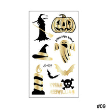 Load image into Gallery viewer, Halloween Black Ironing Powder Tattoo Stickers Cartoon Glitter Holiday Party Face Stickers Tattoo Stickers