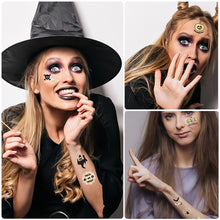 Load image into Gallery viewer, Halloween Black Ironing Powder Tattoo Stickers Cartoon Glitter Holiday Party Face Stickers Tattoo Stickers