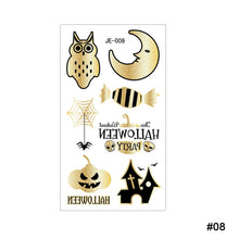 Load image into Gallery viewer, Halloween Black Ironing Powder Tattoo Stickers Cartoon Glitter Holiday Party Face Stickers Tattoo Stickers