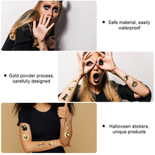 Load image into Gallery viewer, Halloween Black Ironing Powder Tattoo Stickers Cartoon Glitter Holiday Party Face Stickers Tattoo Stickers