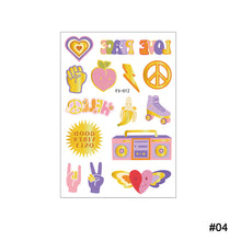 Load image into Gallery viewer, HIPPIE Peace Love Gold Powder Tattoo Stickers Hippie Party Waterproof Sweatproof Butterfly Flower Tattoo Stickers
