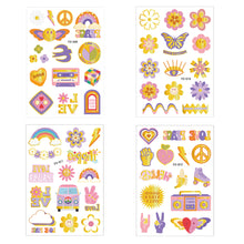 Load image into Gallery viewer, HIPPIE Peace Love Gold Powder Tattoo Stickers Hippie Party Waterproof Sweatproof Butterfly Flower Tattoo Stickers