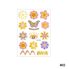 Load image into Gallery viewer, HIPPIE Peace Love Gold Powder Tattoo Stickers Hippie Party Waterproof Sweatproof Butterfly Flower Tattoo Stickers