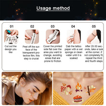 Load image into Gallery viewer, Autumn Gold Pink Face Tattoo Stick Autumn Harvest Maple Leaf Party Hot Gold Waterproof Tattoo Stickers