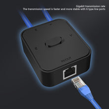 Load image into Gallery viewer, 2 Port 1000Mbps Gigabit Network Switch RJ45 Switch Network Splitter Cable Extender Selector Power Free 2 Way adapter Connector