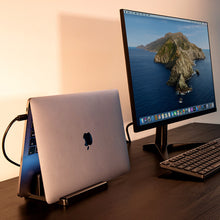 Load image into Gallery viewer, Vaydeer Plastic Vertical Laptop Stand Holder Adjustable Desktop Notebook Dock Space-Saving 3 In 1 computer stand
