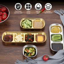 Load image into Gallery viewer, Stainless Steel Camping Seasoning Plate Tray Sauce Dish Spice Plates Pepper Roast Meat Sauce Dishes Bowl BBQ Tableware