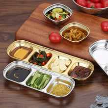 Load image into Gallery viewer, Stainless Steel Camping Seasoning Plate Tray Sauce Dish Spice Plates Pepper Roast Meat Sauce Dishes Bowl BBQ Tableware